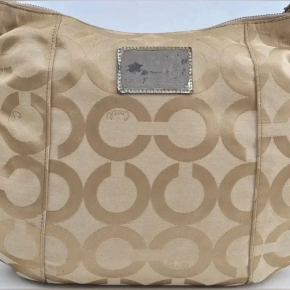 Rare 🦄 Coach Signature Jazzy Glitter Poppy Multi Canvas Handbag Purse - Picture 14 of 15